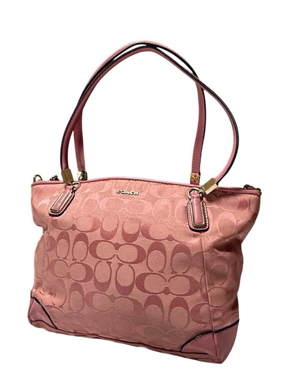 Coach pink signature canvas bag